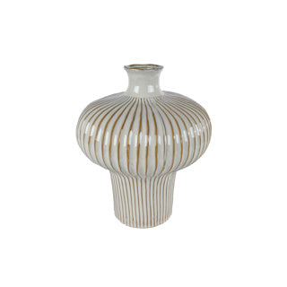 Vase jodie l white brown earthw 31x31x35.5cm