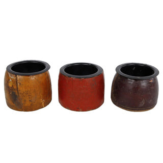 Tealight holder Ludo Recycled Wood 6x6x10cm