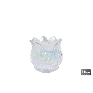 Tealight holder Tulip Luster Pearl Glass 7x7x7cm