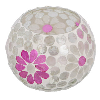 No brand lantern holly m white pink ball glass 9x8x8cm