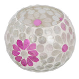 No brand lantern holly m white pink ball glass 9x8x8cm