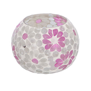 No brand lantern holly l white pink ball glass 10x14x14cm