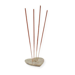 Incense holder soapstone heart 10.5 cm