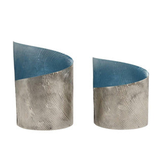 Other brands tealight holders 2 pieces Savy Blue Metal