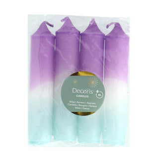 Abendessen Kerze pro 4 Dipdye Pastellfarben 5 Assorti 11 cm
