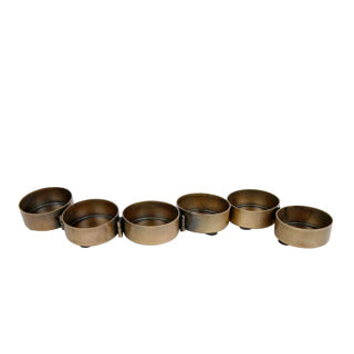 Tealight holder 7x antique gold metal 33 cm