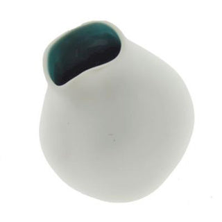 Vase ceramic 9 cm white blue