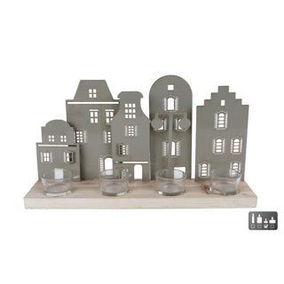 Tealight holder street 38x8.5x20cm
