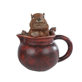 Sculpture Squirrel Brown 2 Assorti 11.5x10.3x17cm