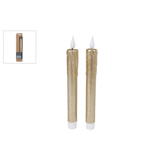 Candle LED Fernbedienung Gold Set 2