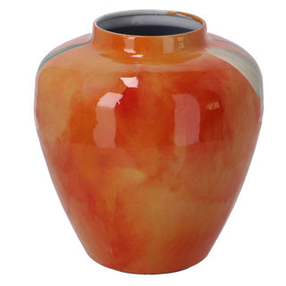 Vase tulip orange métal 20x20x22cm