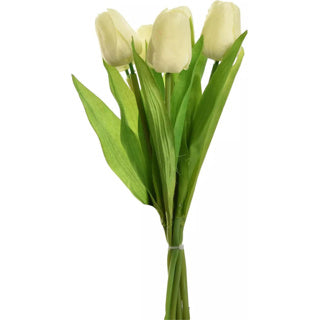 Tulp bouquet 7 pieces 36 cm Cream