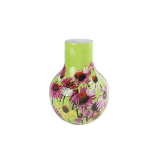 Vase sun hat green metal 22x22x30cm