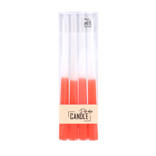 Candle dip dye wax orange 30.5 x 2.2 cm 4 pieces