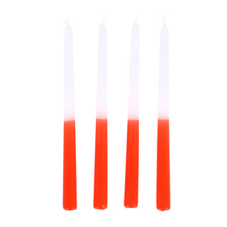 Candle dip dye wax orange 30.5 x 2.2 cm 4 pieces