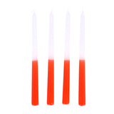 Candle dip dye wax orange 30.5 x 2.2 cm 4 pieces