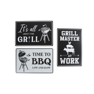 Wall plate bbq grill 3 assorti metal 20x30x0.02 cm