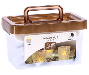 Tealight with timer in storage box, 24st.