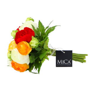 Mica decorations art bouquet ranunculus orange | 2 pcs
