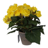 Artificial plant begonia yellow in pot