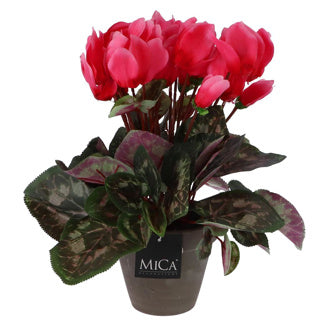 Artificial plant cyclamen pink in pot