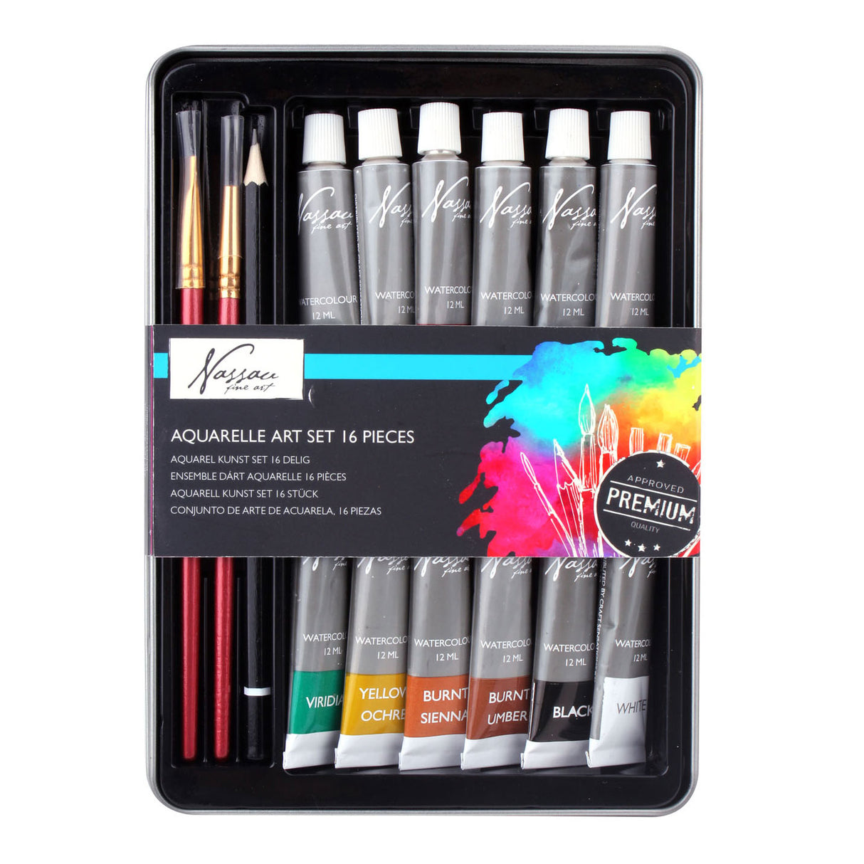Peinture aquarelle avec accessoires, 16dlg.