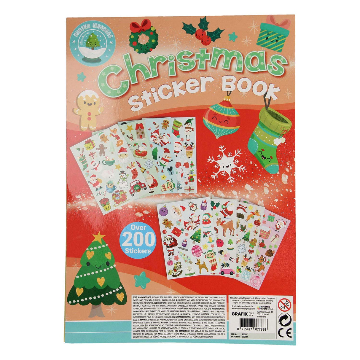 Creative Craft Group de Noël StickerBoek A4, 8 feuilles