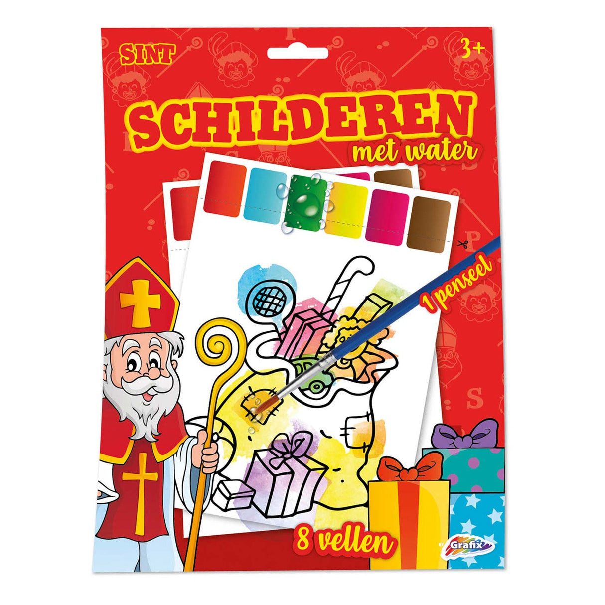 Peinture de groupe d'artisanat créatif avec eau de Sinterklaas