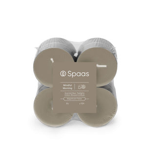 Spaas maxi bougies chauffe-plat parfumées en bloc x8 10h - matin en pleine conscience | 4 pièces