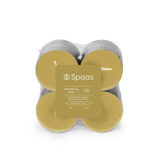 Spaas maxi tea light profumate confezione in blocchi x8 10 ore - sorriso scintillante | 4 pezzi