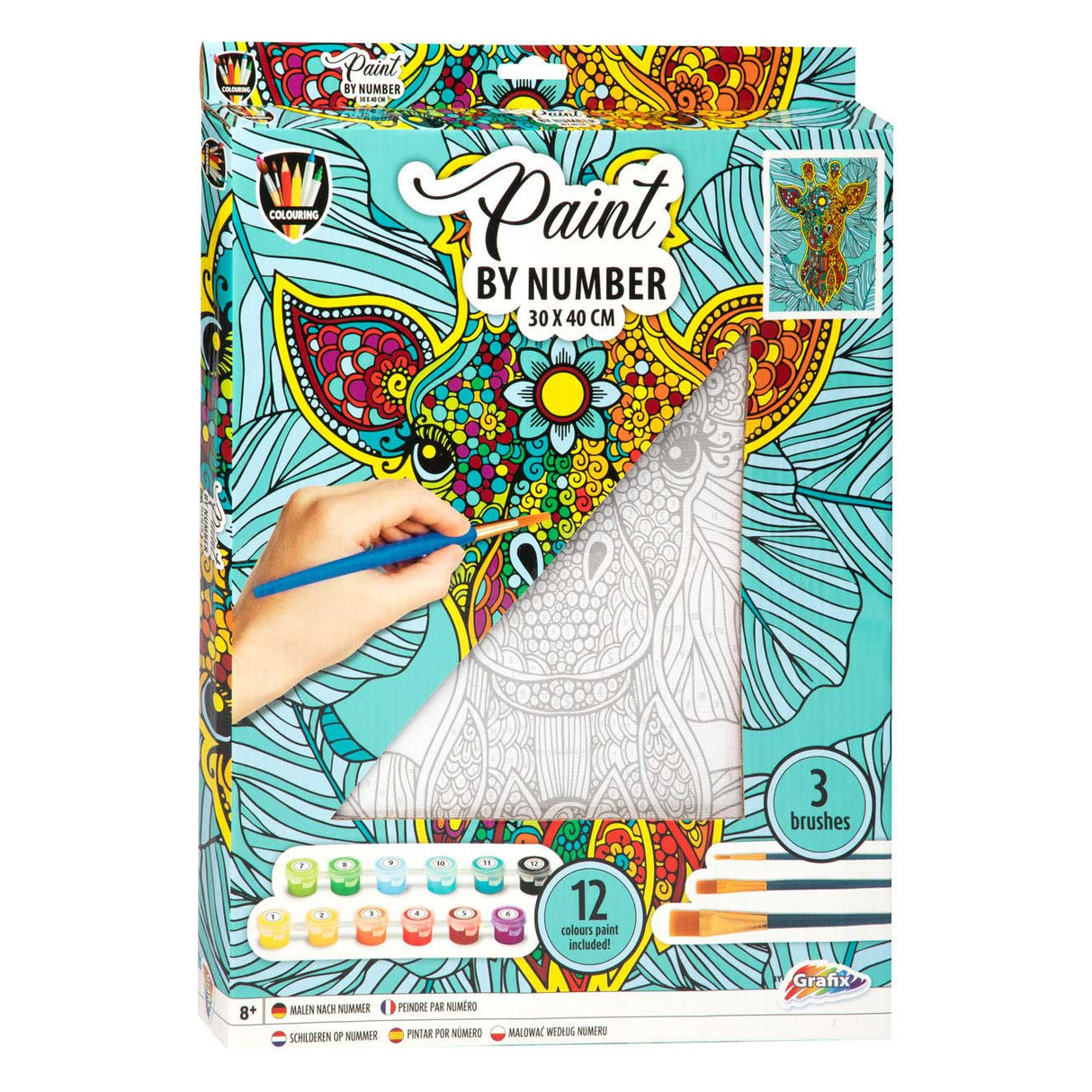 Molerei vun der Nummer Canvas - Giraff