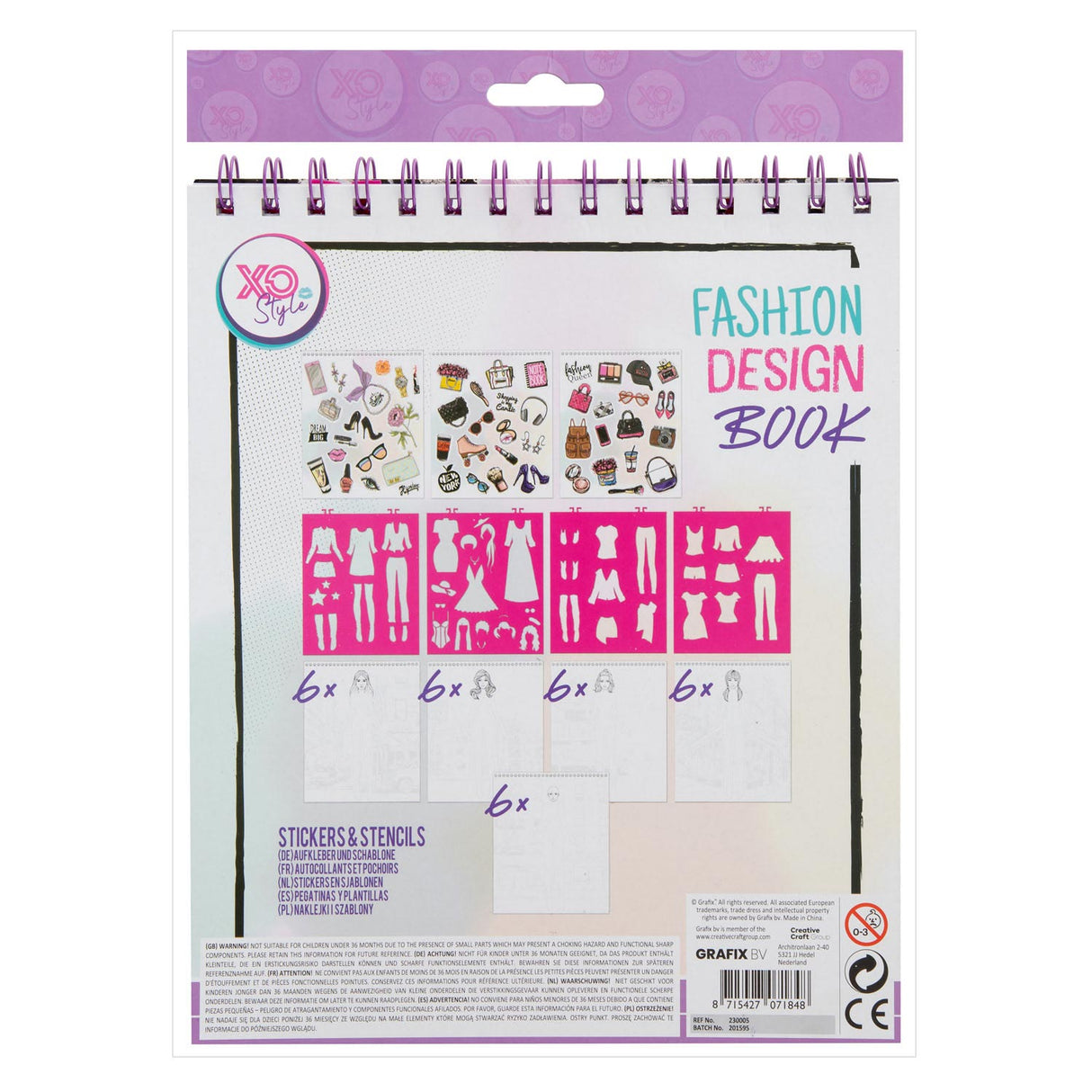 Grafix Fashion Design Sticker Book + šablony