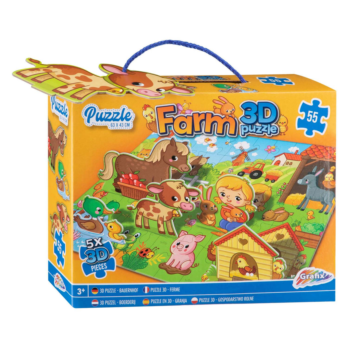 Grafix 3d nadstropje Puzzle Farm, 55st.
