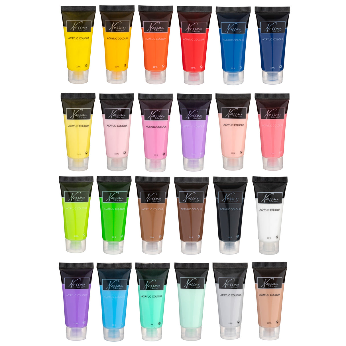 Nassau akrilne barve in pastelne barve, 24x22ml