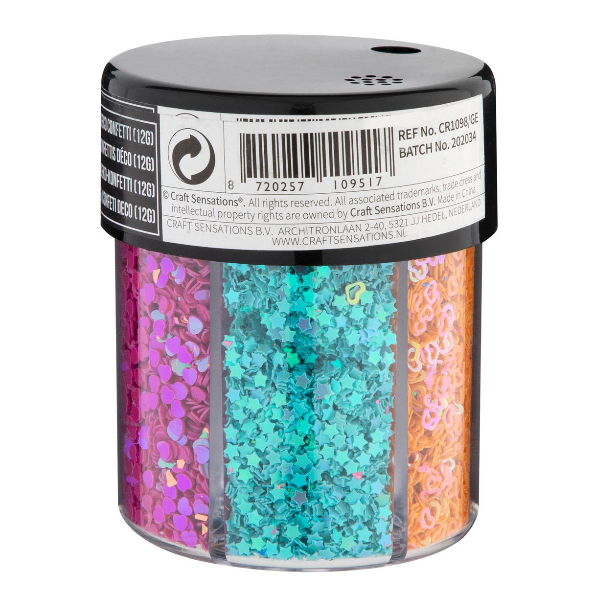 Confetti de décoration de groupe d'artisanat créatif en pot, 6 couleurs