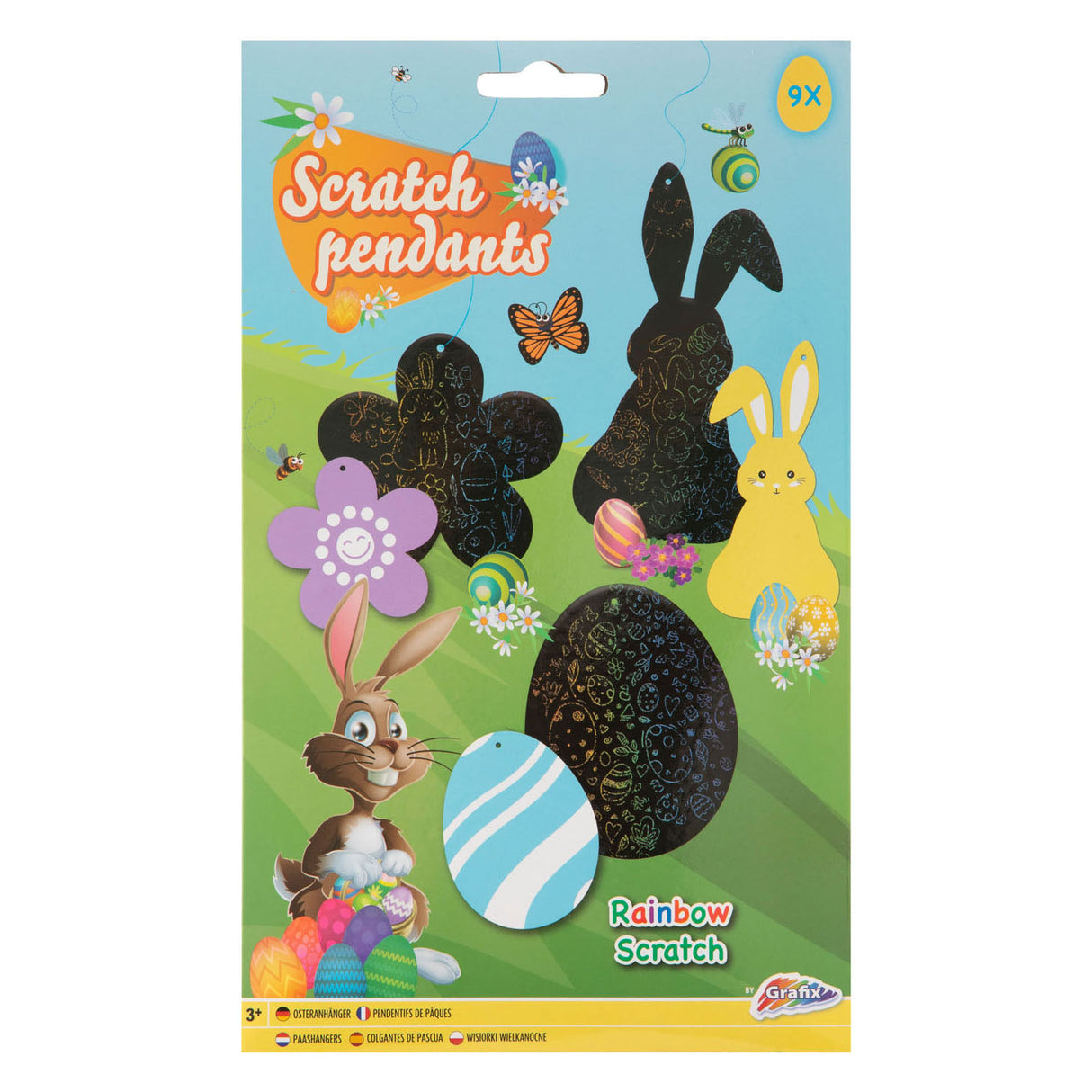 Creative craft group scratch hangers Easter, 9 pcs.