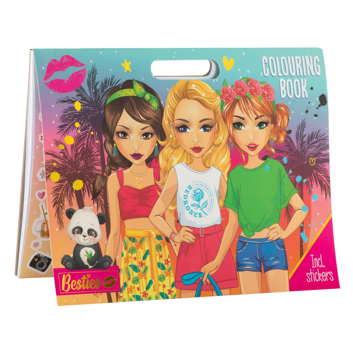 Besties coloring book with stickers, 25 coloring pages
