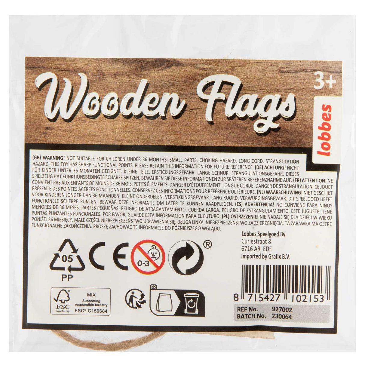 Lobbes dekorieren Sie Ihre hölzerne Mini -Flag -Linie