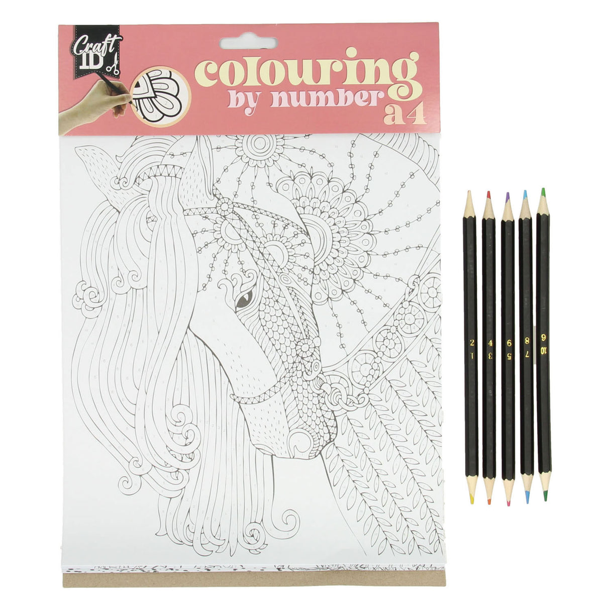 Colores por número con 5 lápices de colores