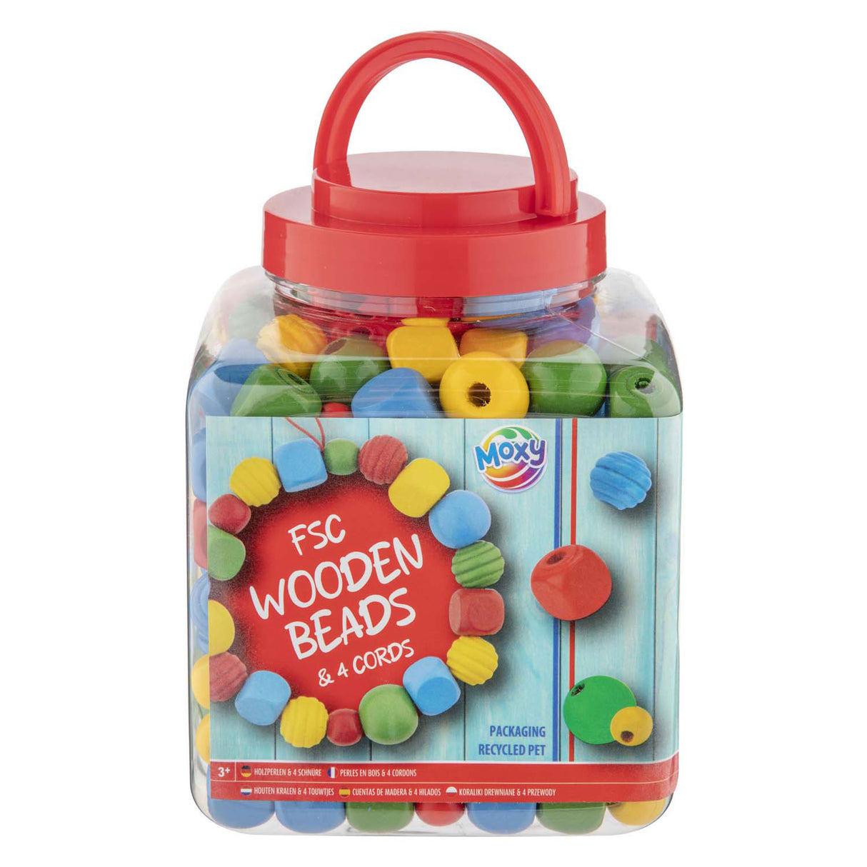 Creative Craft Group Wooden Beads Red. 375 grammes