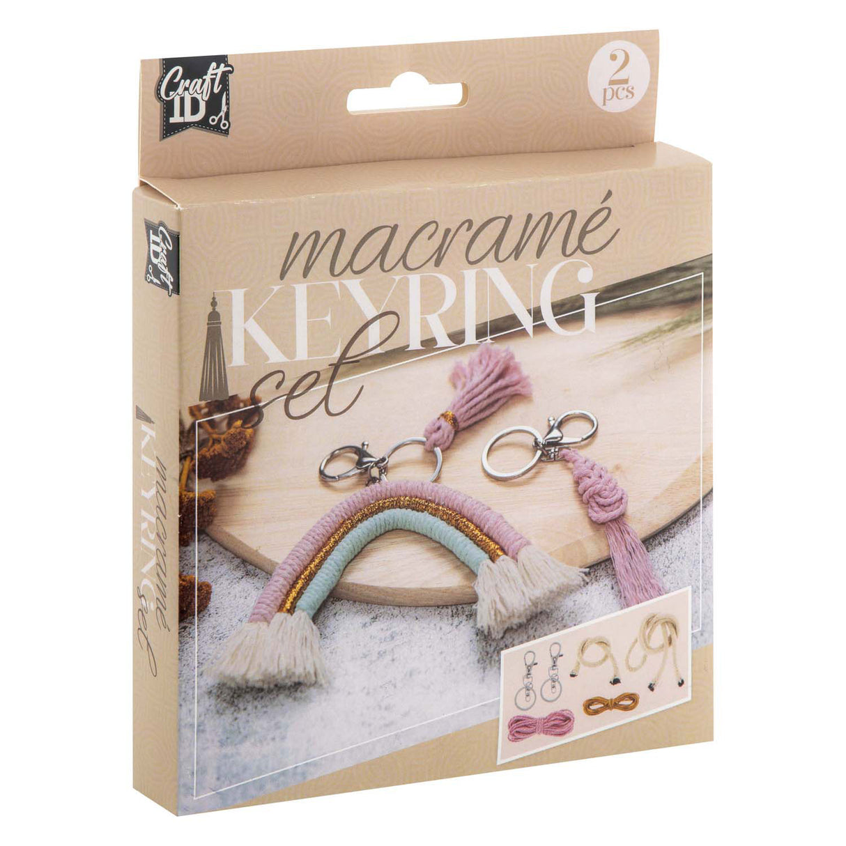 Creative craft group macrame keychains, set of 2