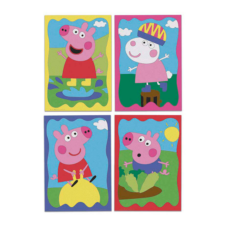 Kreativ håndværksgruppe peppa pig sandmaleri, 16 stk.