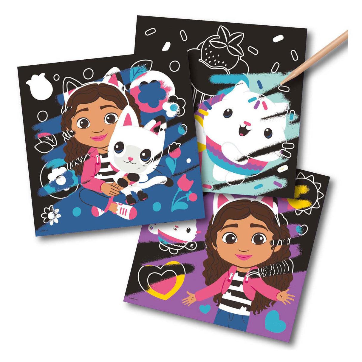 Creative craft group scratch cards gabby's dollhouse set, 7 pcs.