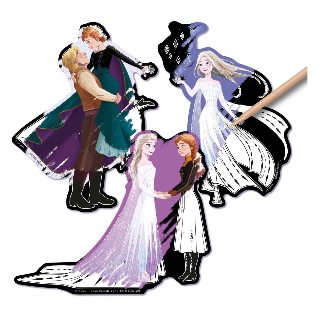 Creative craft group scratch art stickers - frozen, 6 pcs.