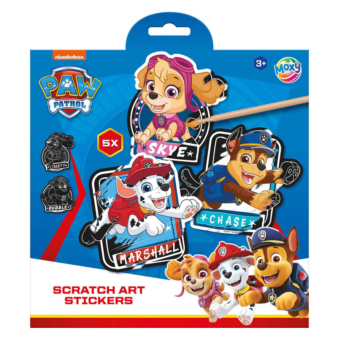 Moxy scratch art stickers - Paw Patrol, 6pc.