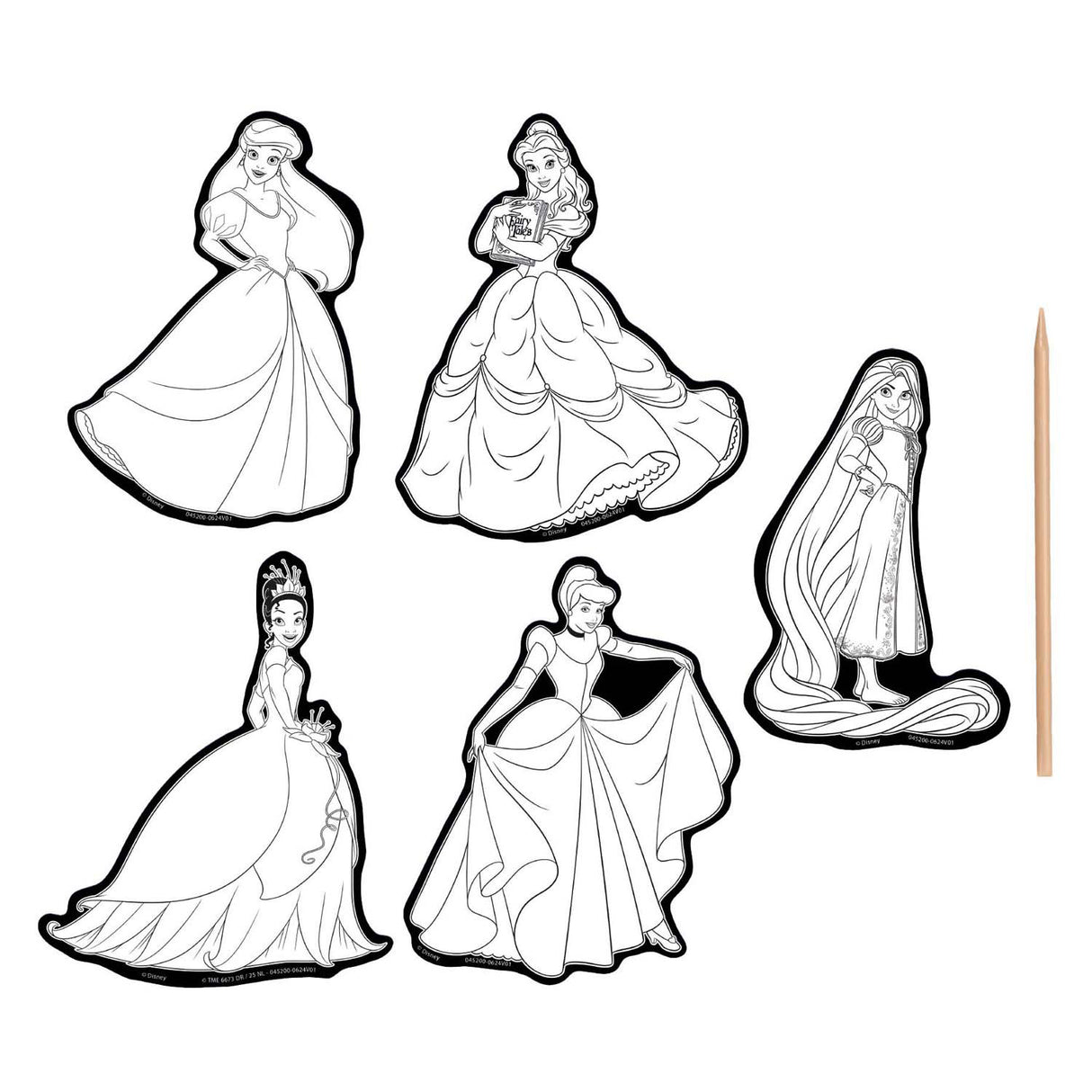 Creative Craft Group Scratch Art Stickers - Disney Princess, 6dlg.