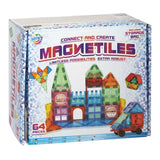 Carreaux de construction magnétique de groupe artisanal créatif avec sac de rangement, 64dlg.