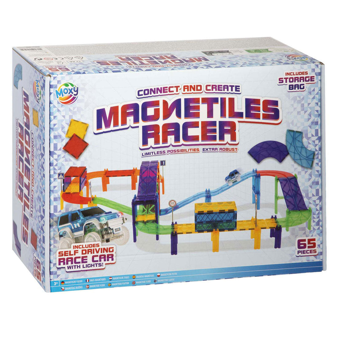 Creative Craft Group Magretic Building Toys Toys Tiles Autoriculine avec voiture et sac de rangement,