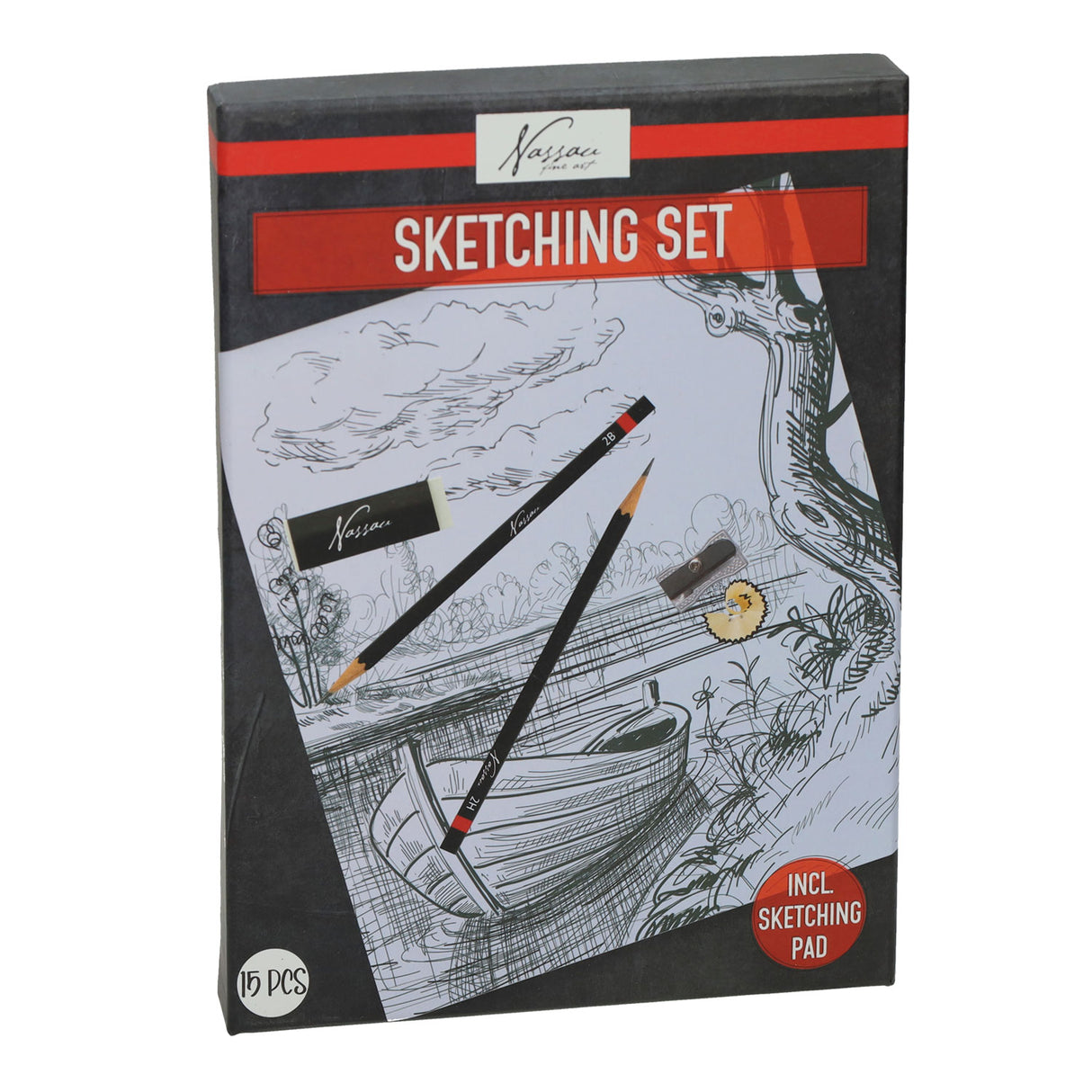 Blocco da disegno per gruppi creativi con matite e temperamatite, 15 pz