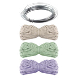 Creative craft group decorating macrame bottles with flowers